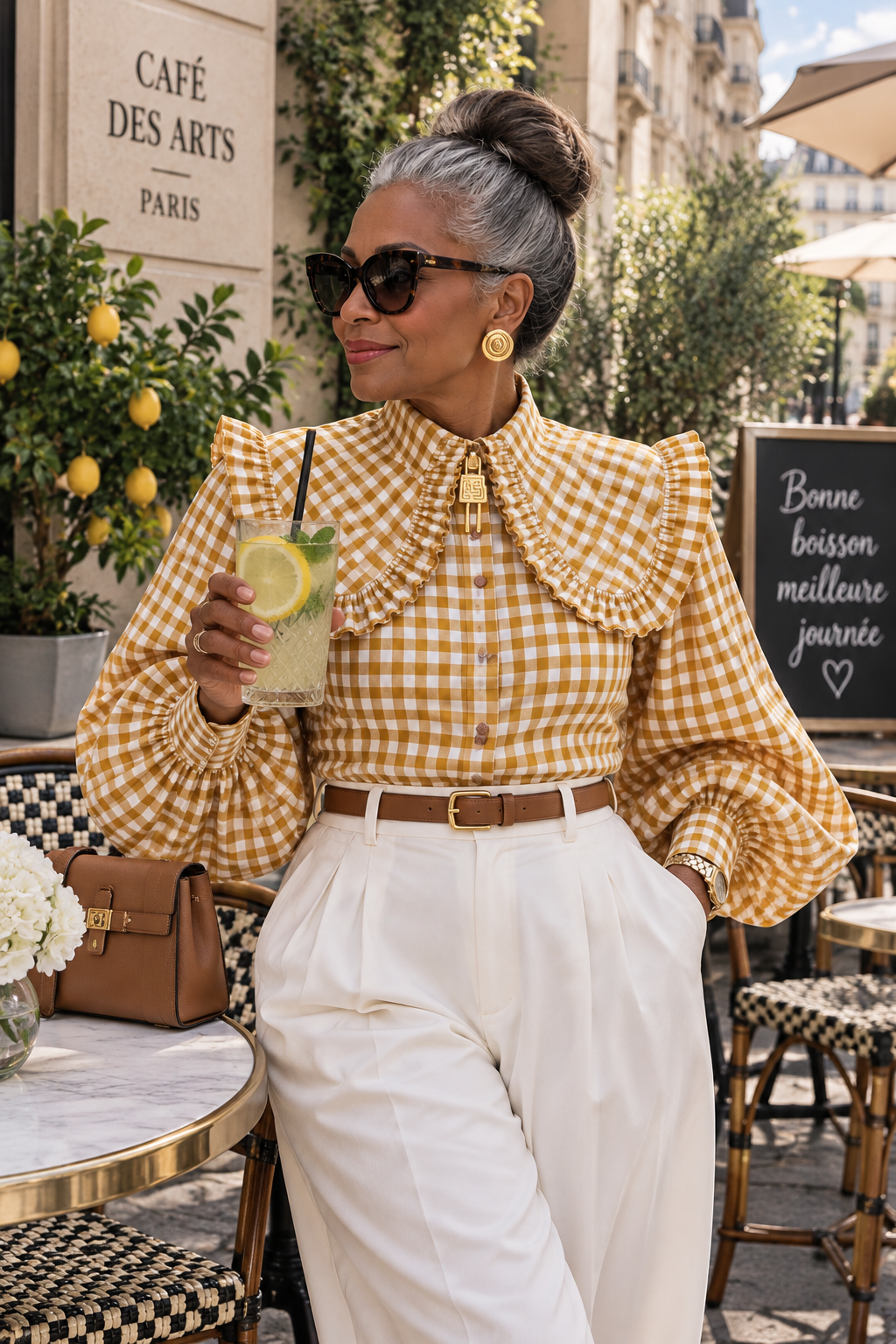 Vintage Checkered Blouse