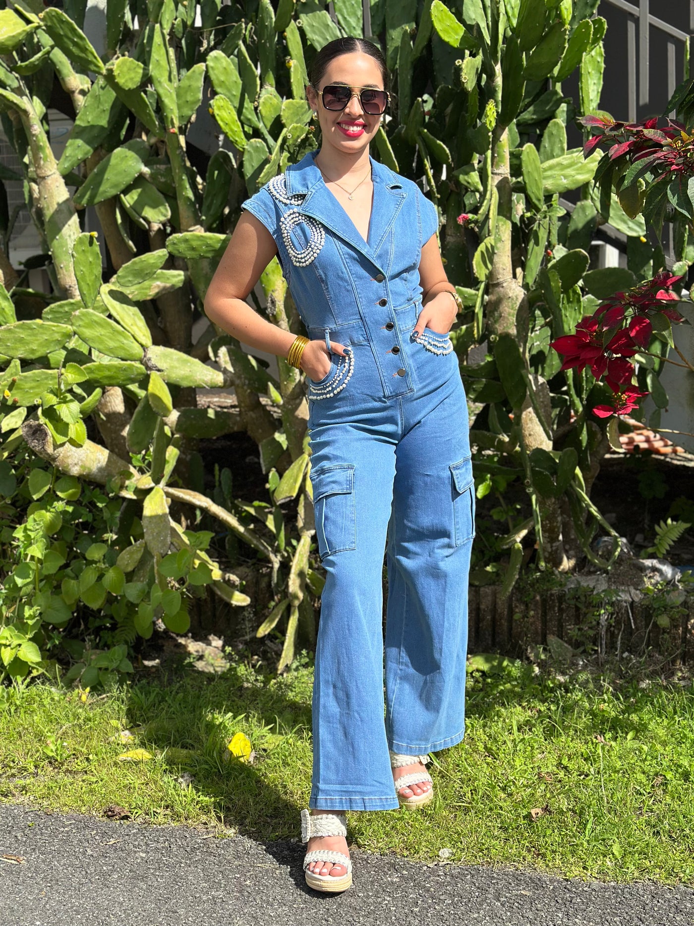 Pearl Denim Jumpsuit
