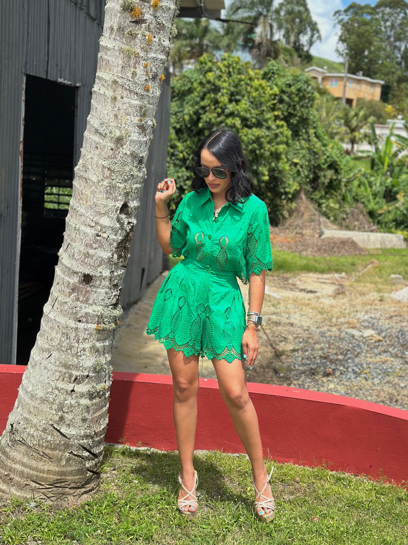 Embroided Short Set
