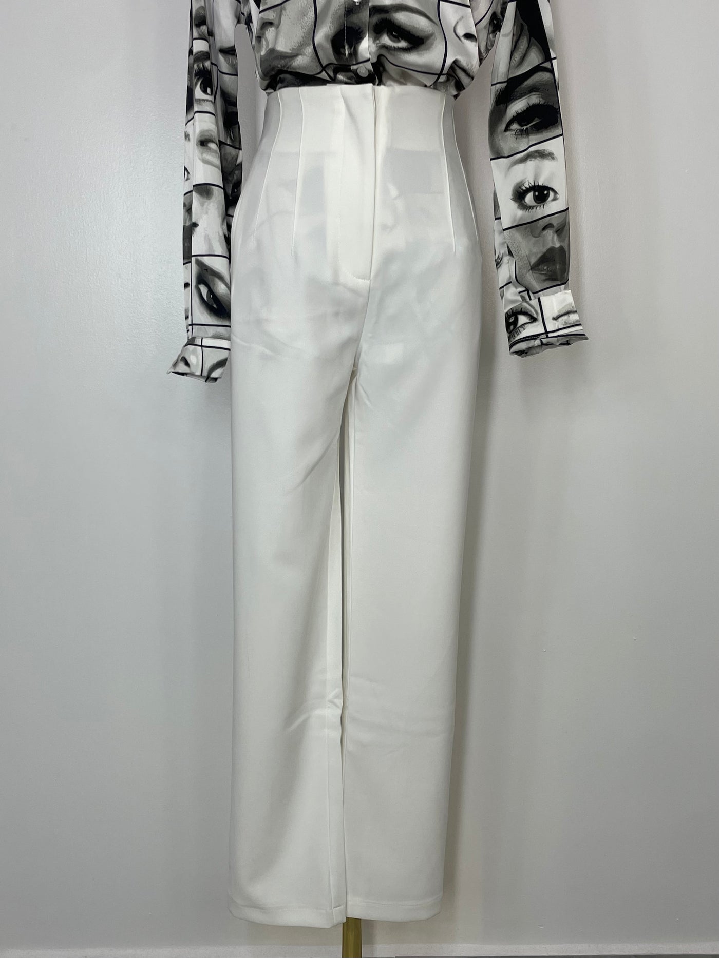 High Waist White Pants