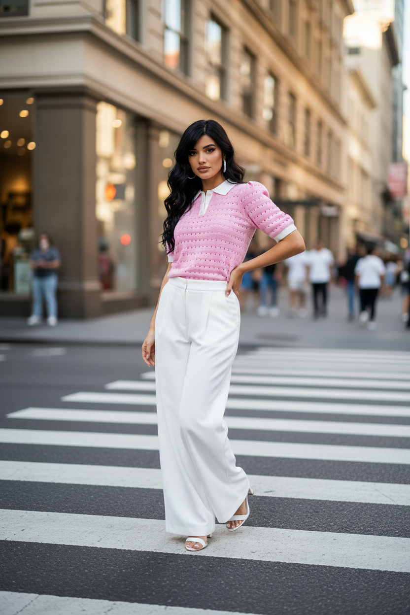 Knitted Polo Blouse