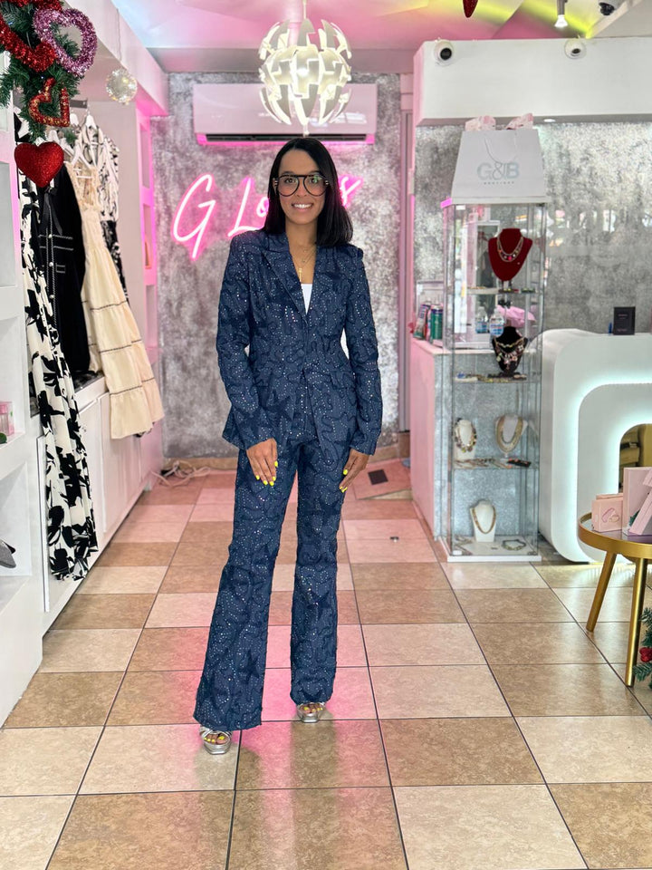 Jean Blazer and Pant Set