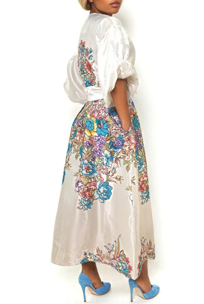 N By Nancy Floral Puff Sleeve Dress