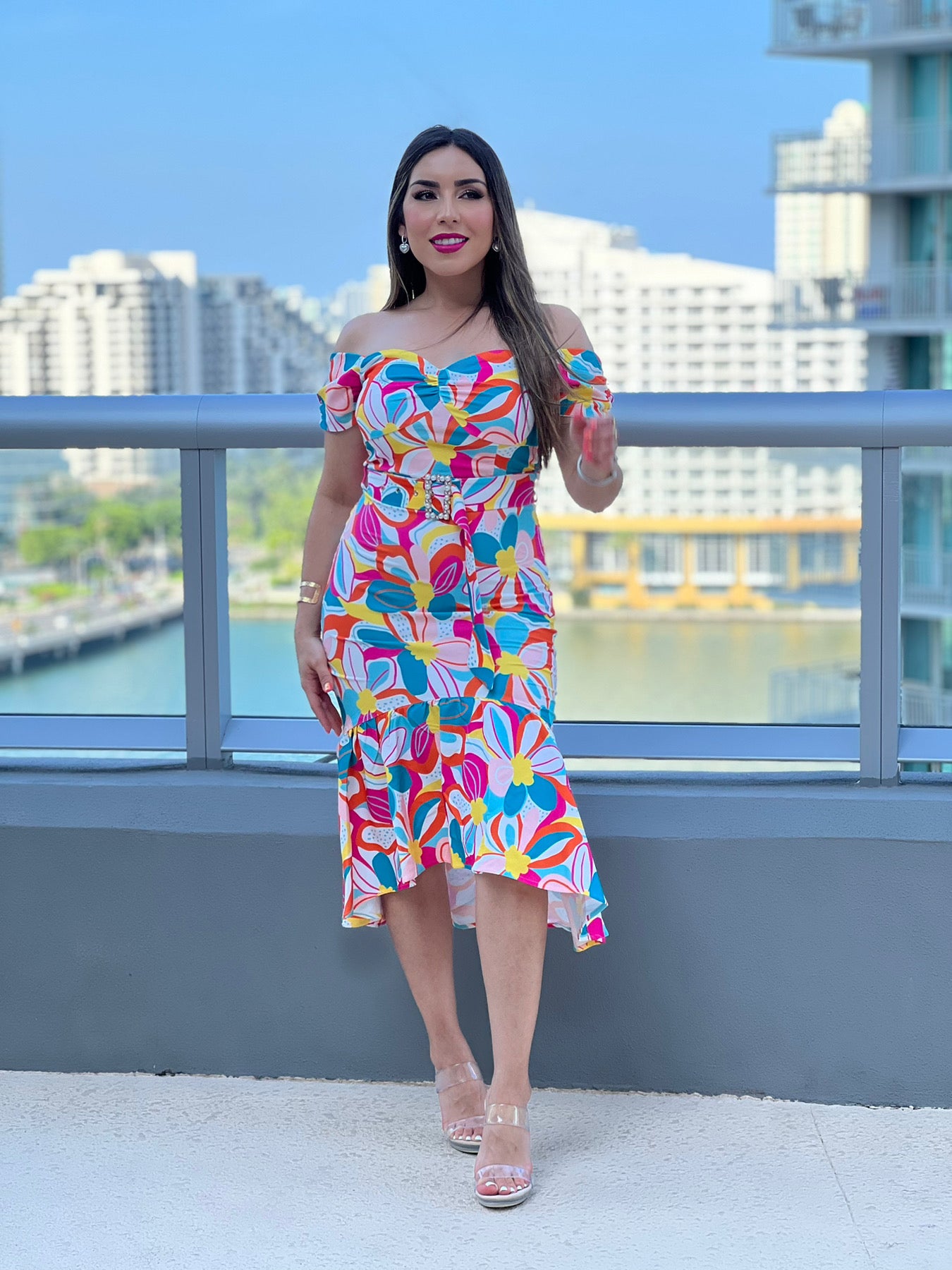 Off Shoulder Midi Dress