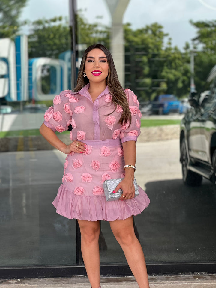 Organza Roses Skirt Set