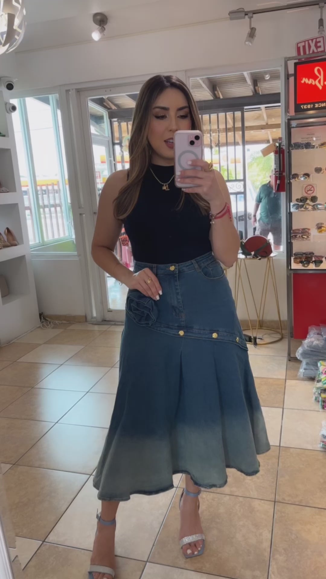 Denim Midi Skirt