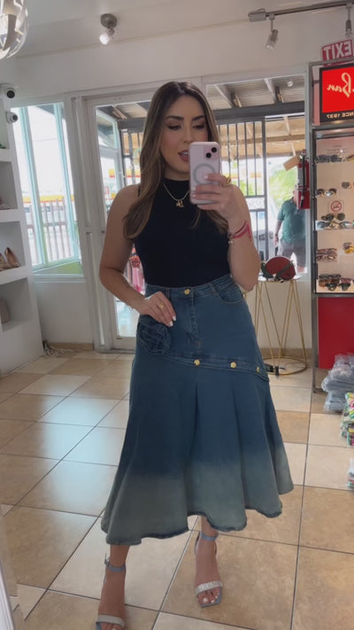 Denim Midi Skirt