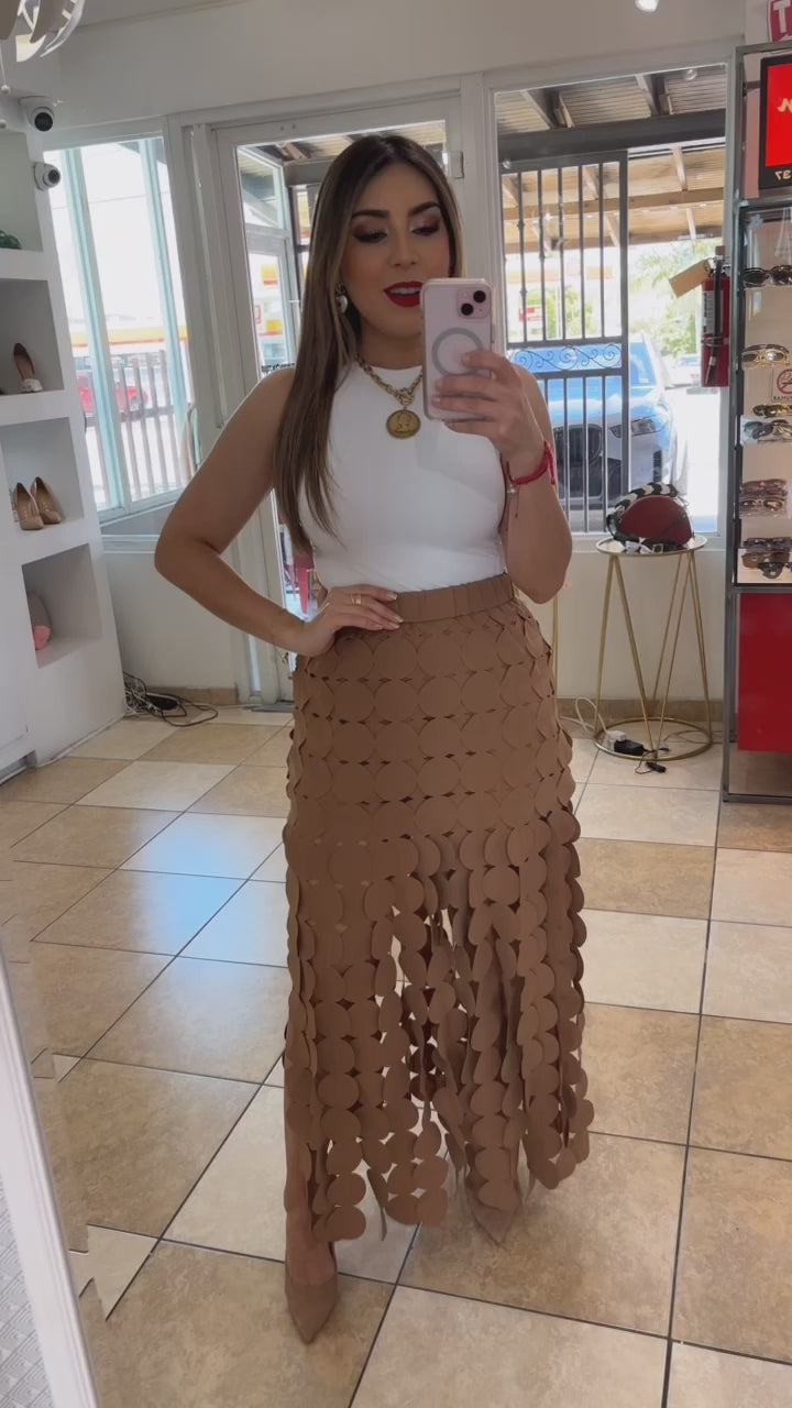 Khaki Midi Skirt