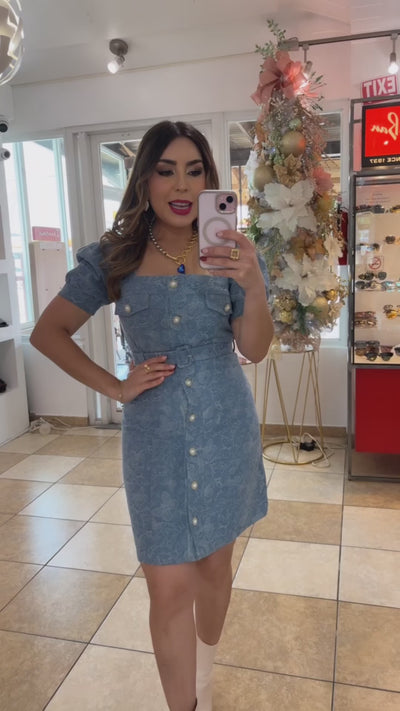 Butterflies Denim Dress