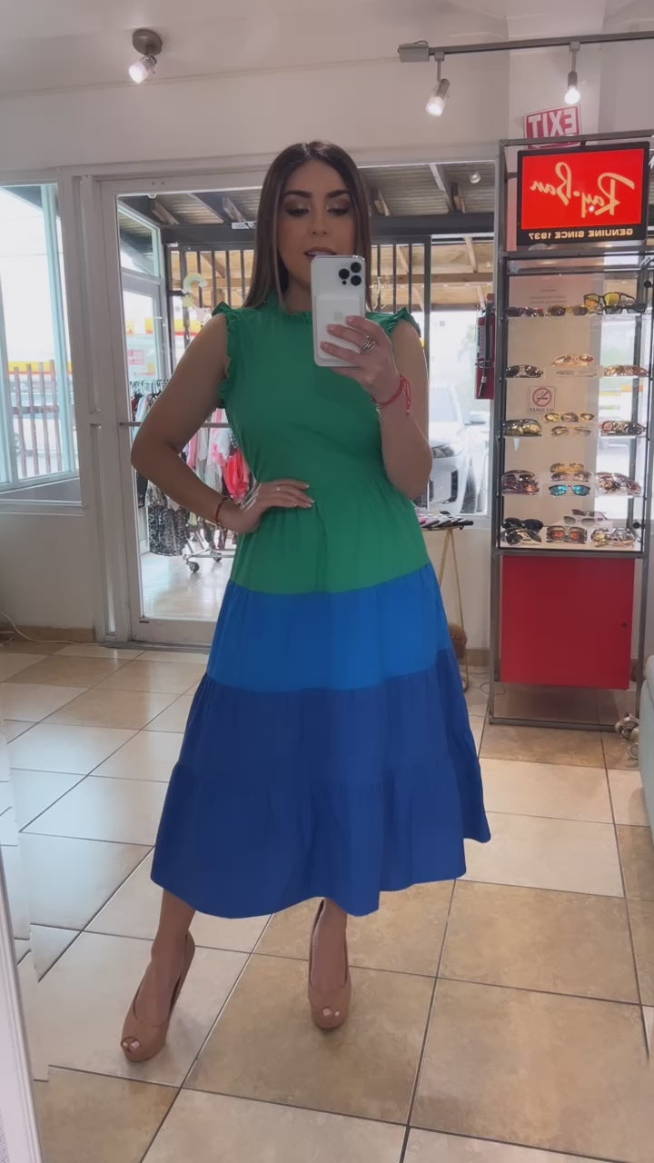 Color Block Midi Dress