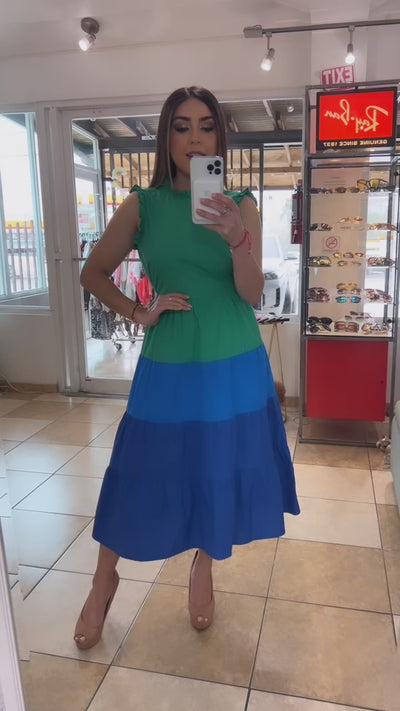 Color Block Midi Dress