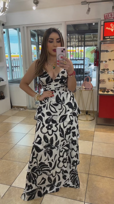 Floral Cascade Maxi Dress