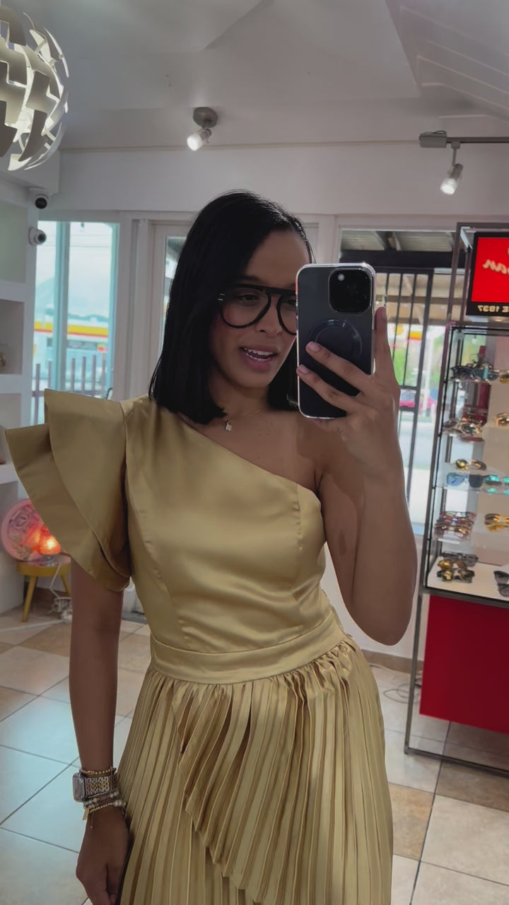 Golden Satin Dress