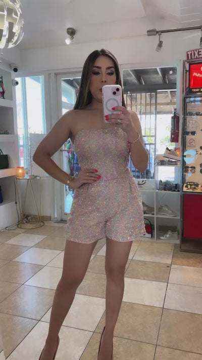 Multi Sequins Short Set