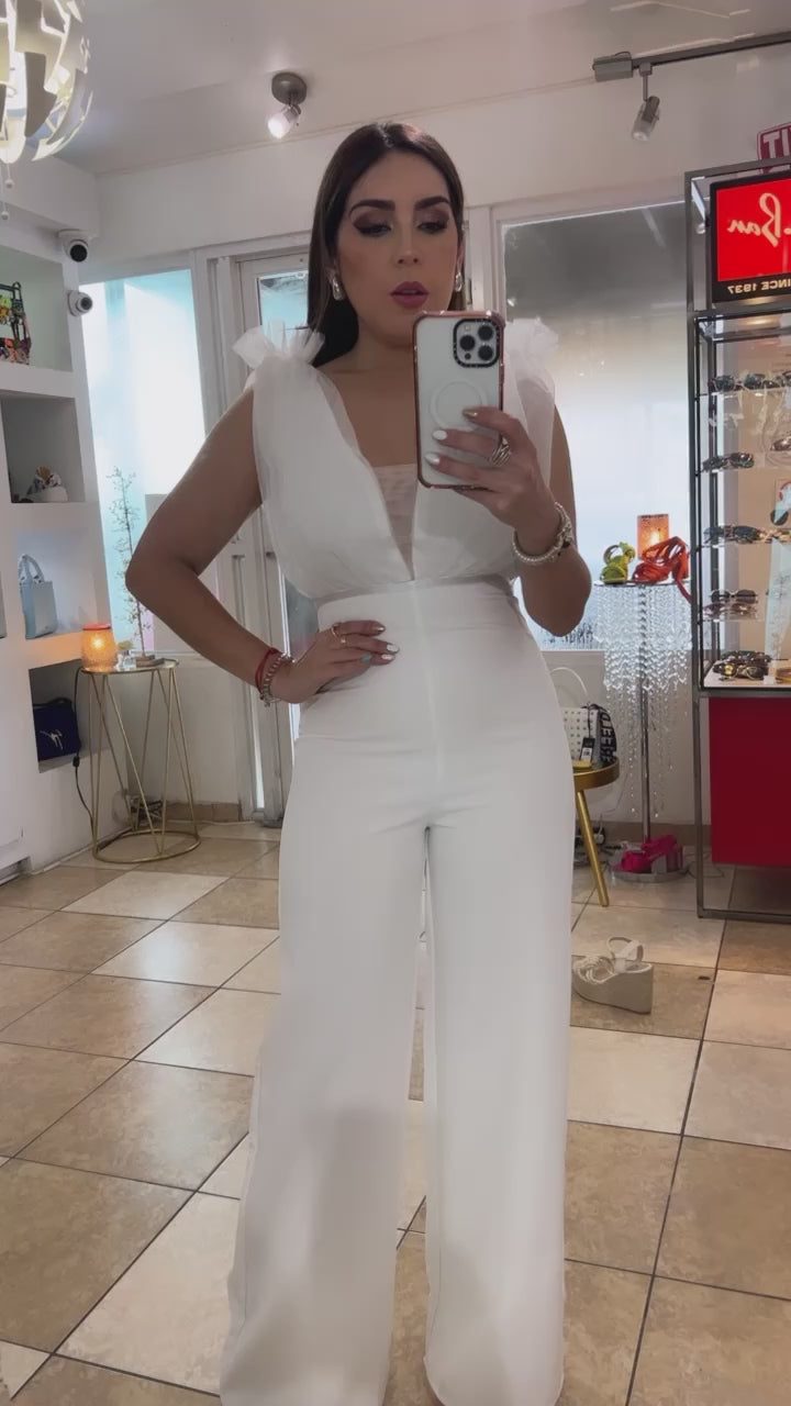 Mesh Wide Leg Jumpsuit
