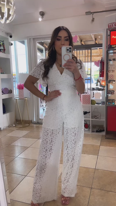 White Lace Pant Set