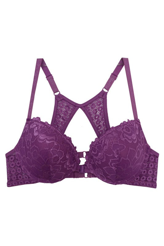 Floral Lace Hook Bra