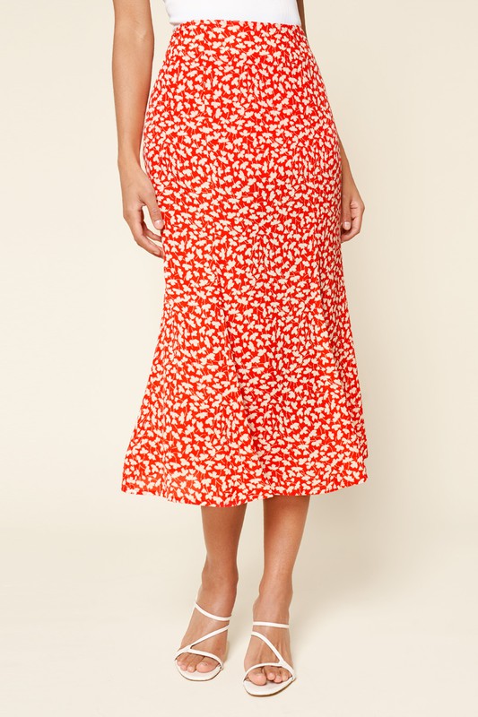 Floral Print Midi Skirt