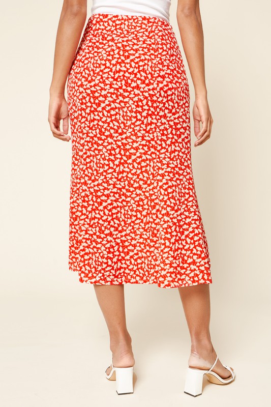 Floral Print Midi Skirt