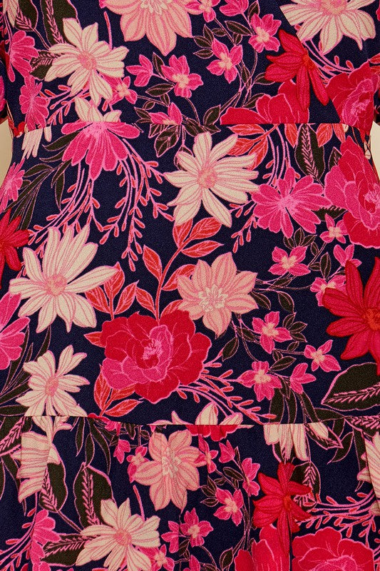 Floral Punch Puff Sleeve Dress