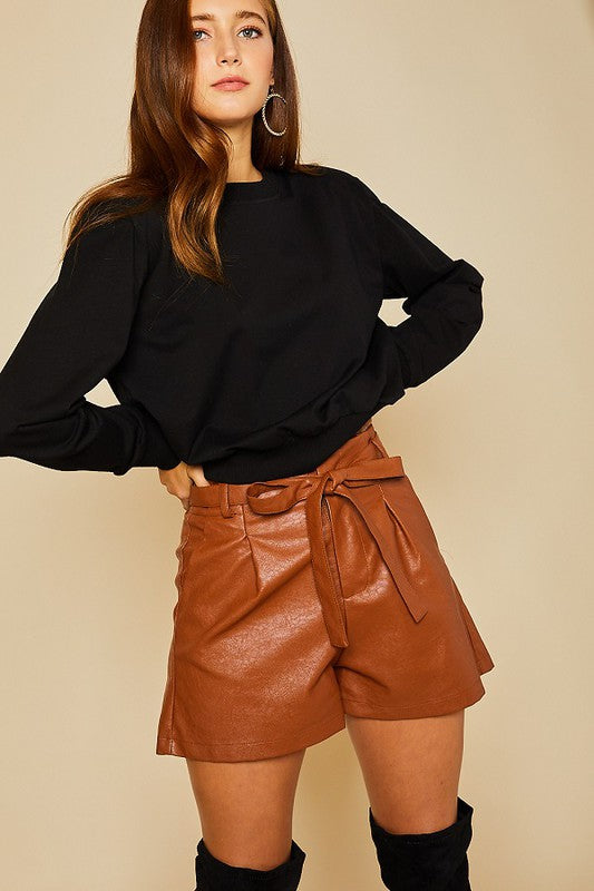 CROP SWEATSHIRTS WITH SHOULDER PAD
