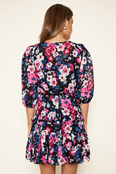 Wild Floral Ruffle Dress