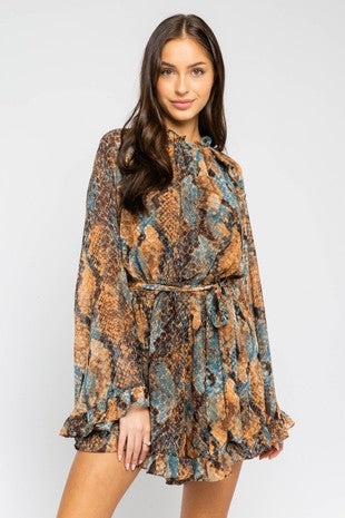 Teal Snake Romper