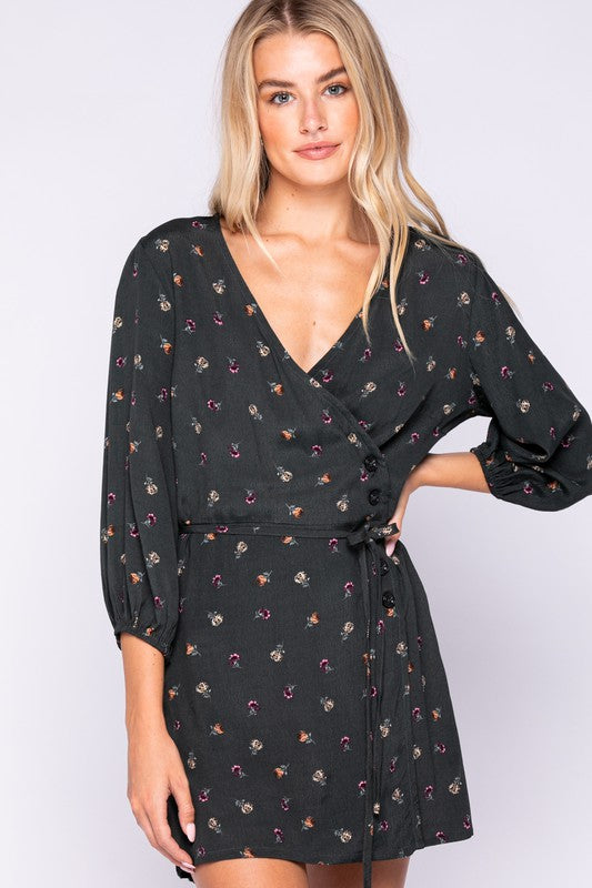 Flower Print Mini Dress