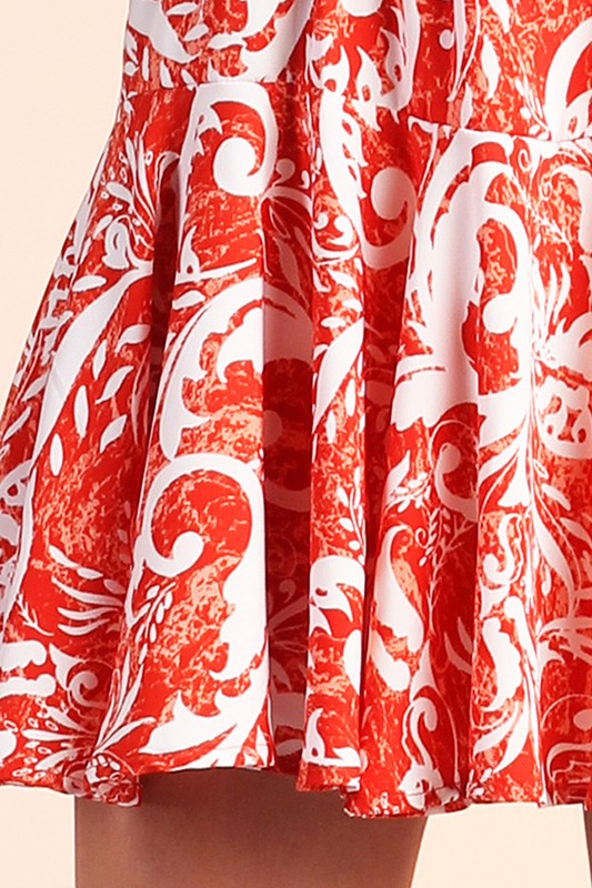 Paisley Cuffed Bell Sleeve Dress