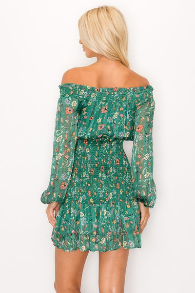 Off Shoulder Floral Dress