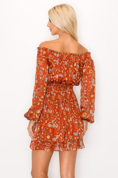 Off Shoulder Floral Dress