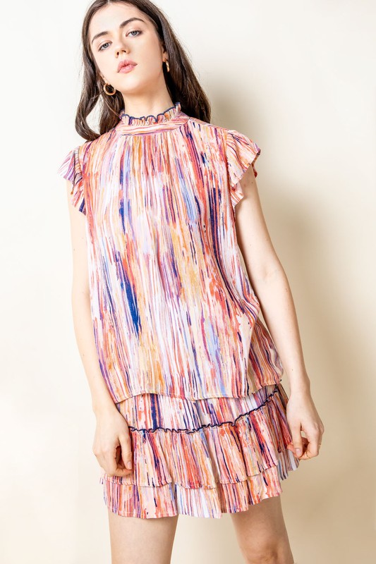 Multicolor Stripe Fluttery Set