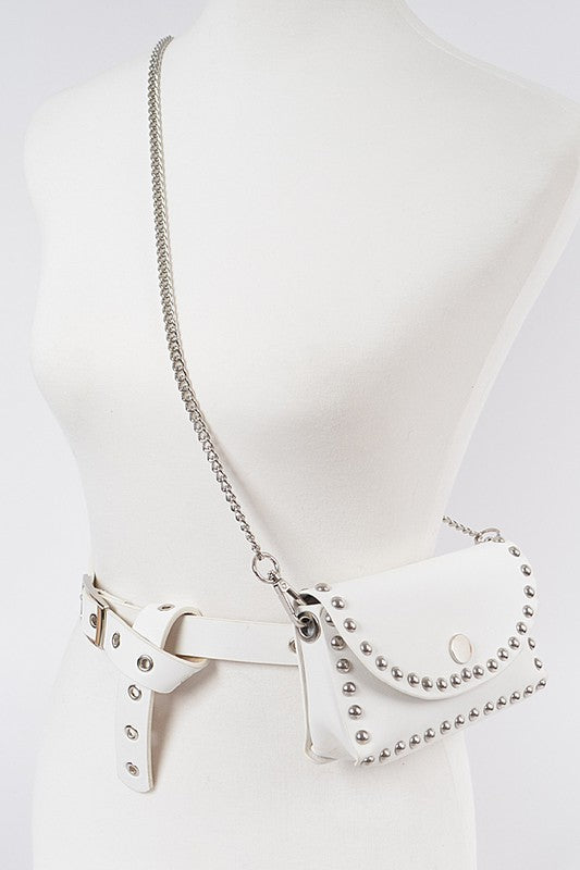 Studded Faux Leather Fanny Pack
