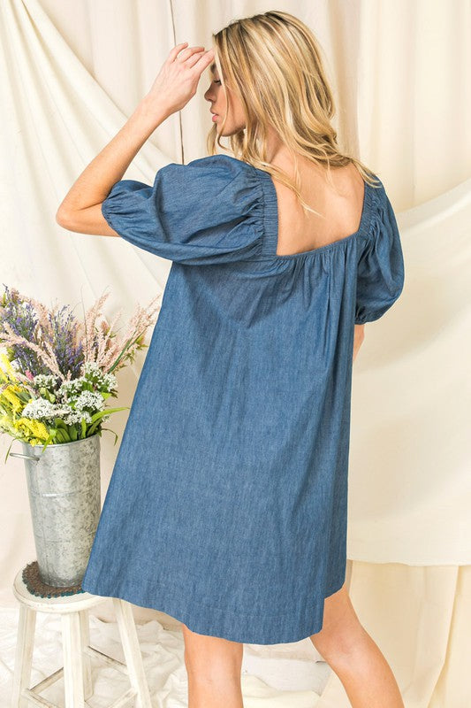 Chambray Mini Dress
