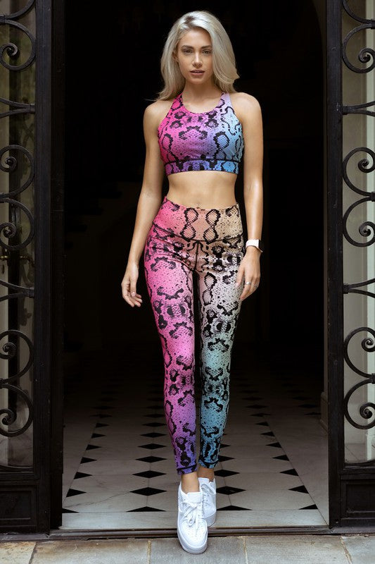 Snakeskin Tie-Dye Workout Set