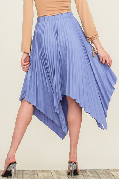 Blue Pleated Skirt