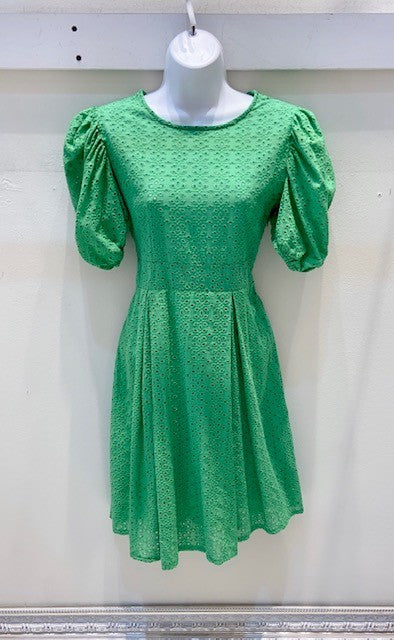 Puff Sleeve Eyelet Dress
