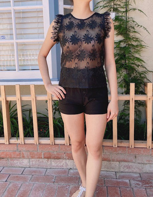 Floral Mesh Blouse
