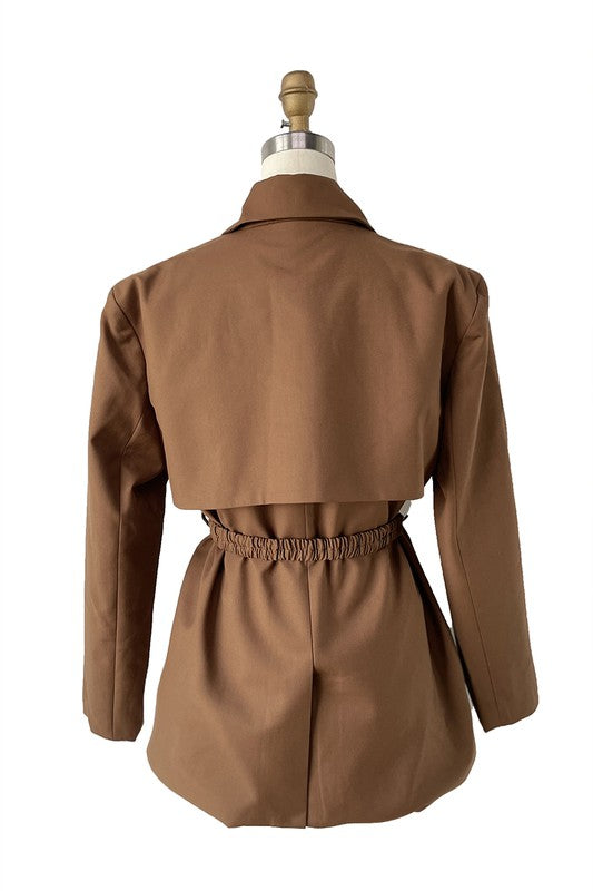 Long Sleeve Solid Wrap Blazer