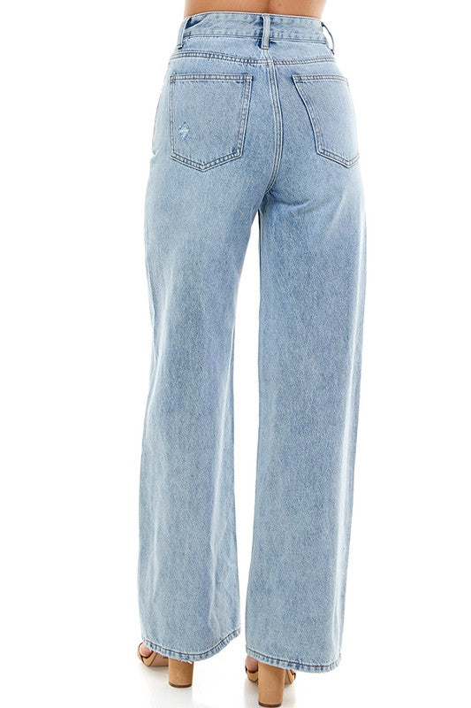 RIGID HIGH RISE WIDE LEG JEAN