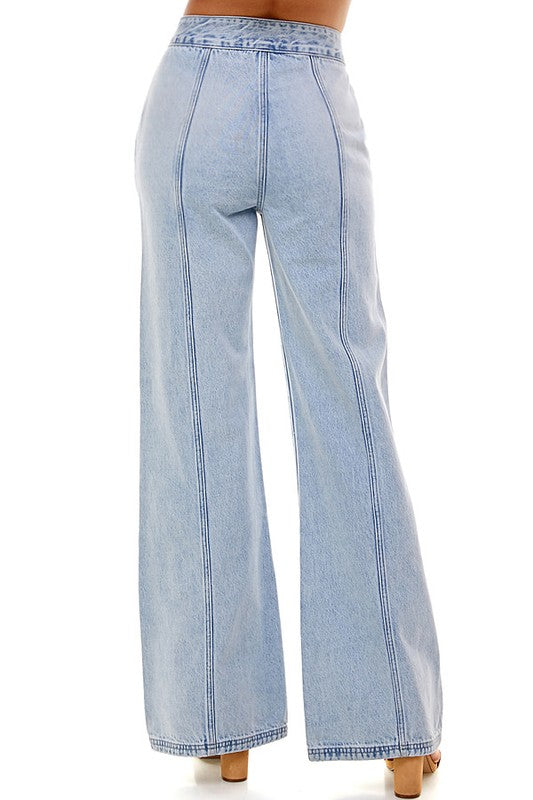 TIE WAIST STRAIGHT JEAN