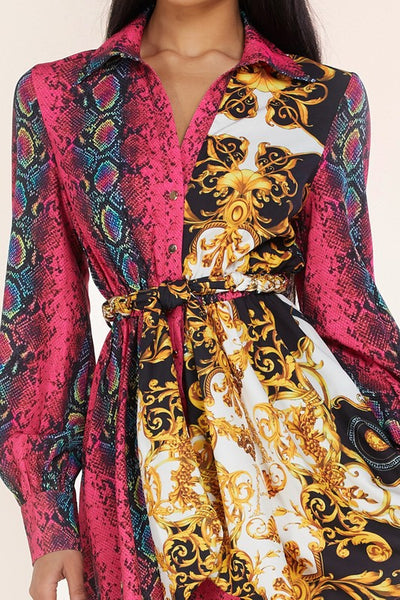 Baroque Multi-colored Dress