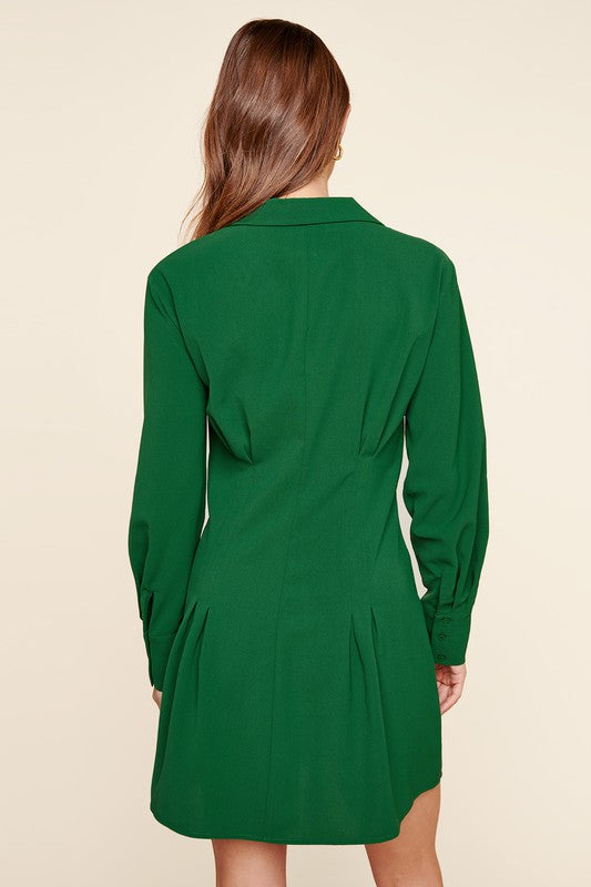 Clover Button Front Mini Dress