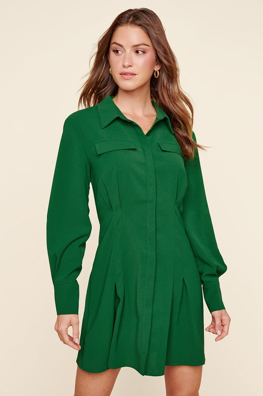 Clover Button Front Mini Dress