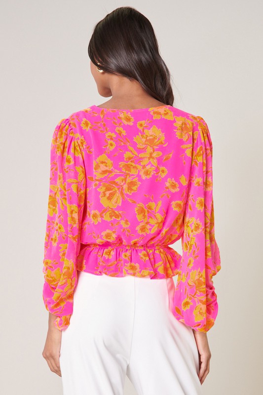 Floral Ways Balloon Sleeve Blouse