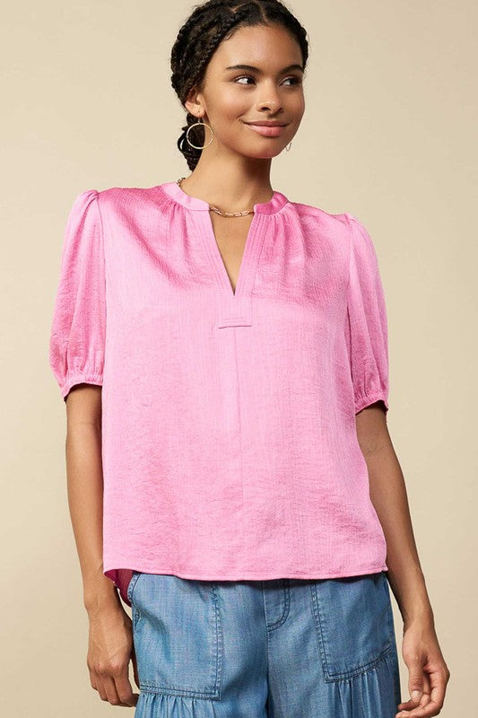 Pink Satin Blouse