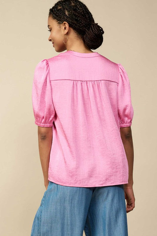 Pink Satin Blouse