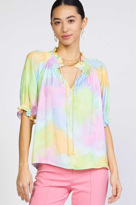 MULTI RUFFLED BLOUSE