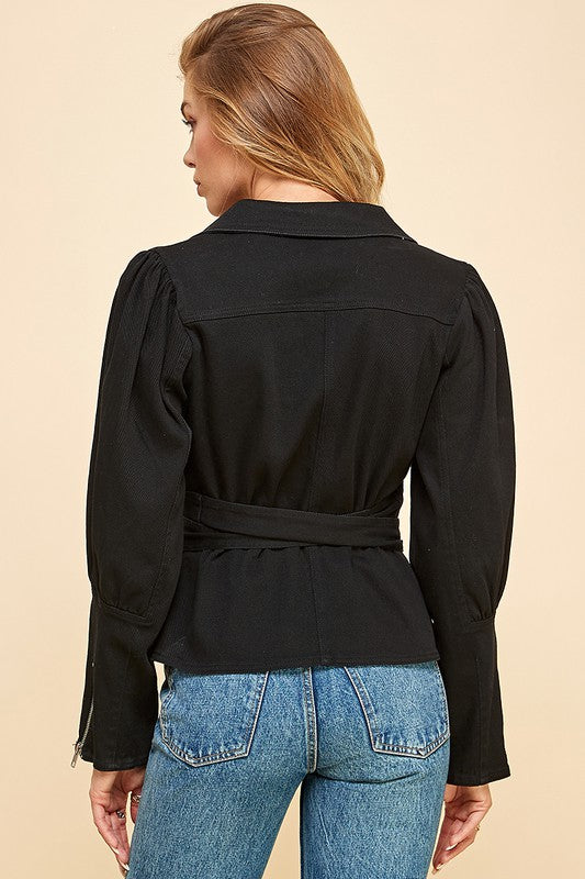 Crystals Denim Top