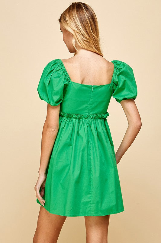 Kelly Green Sweetheart Neckline Dress